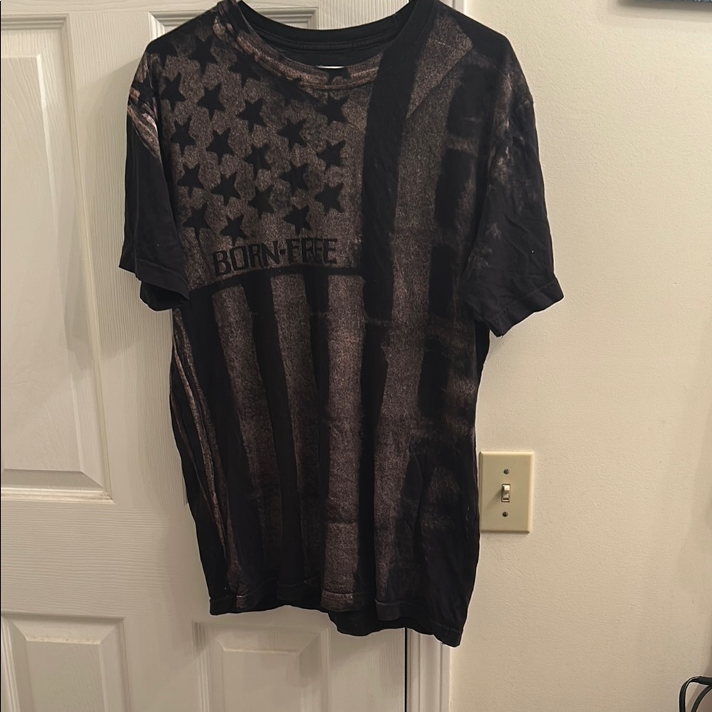 Archaic Born Free Black and Brown Graphic T-Shirt Sz Large